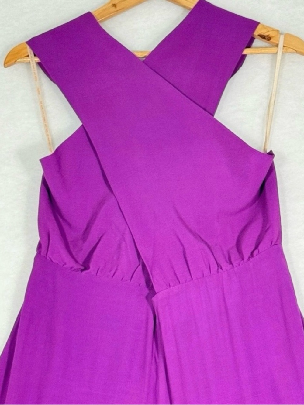 Farm Rio Purple Halter Wide Leg Jumpsuit L NWT Boho Resort Vacation Palazzo - Picture 7 of 11